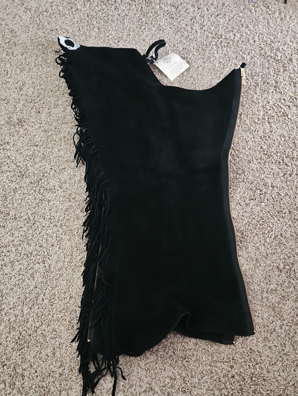 Black Fringe Women's Show Chaps